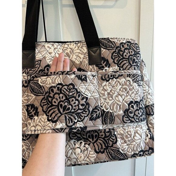Vera Bradley Key West QVC Exclusive Large Weekender Travel Bag Rare Beige Black - Picture 8 of 11